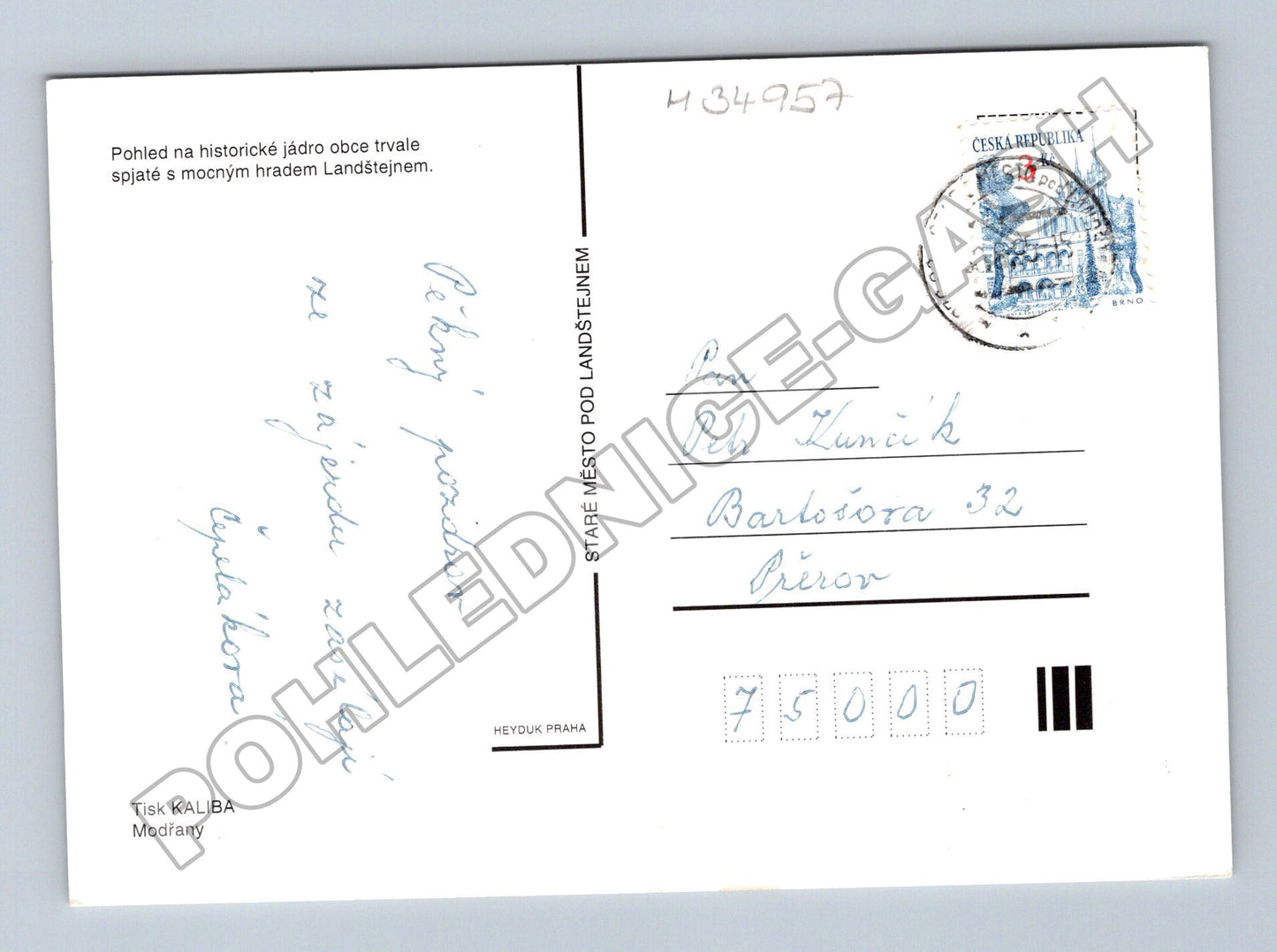 Pohlednice Staré Město pod Landštejnem, hrad, znak, postavy (M34957)