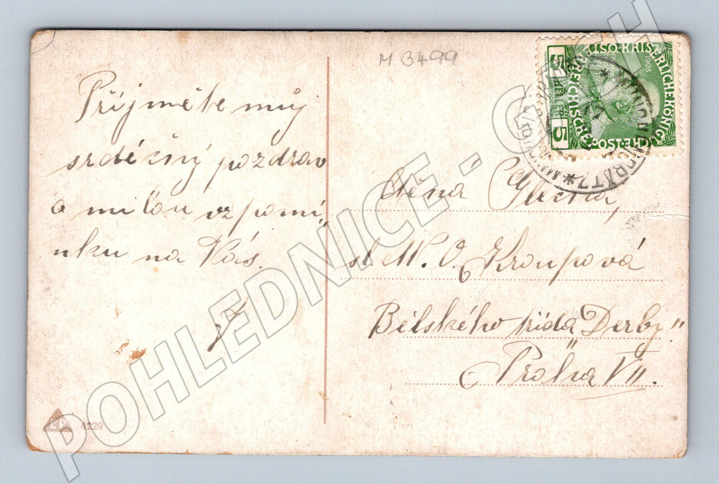 Pohlednice Láska je jak kvítek kolor ČR do 1950 (M3499)