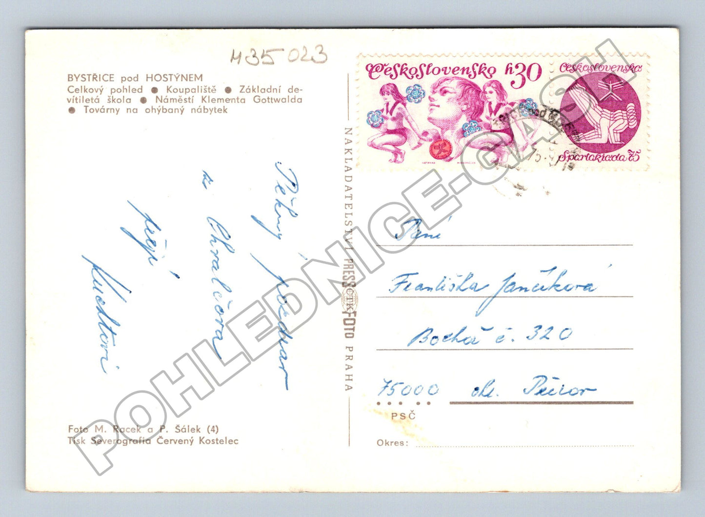 Pohlednice Bystřice pod Hostýnem různé pohledy 1974 (M35023)