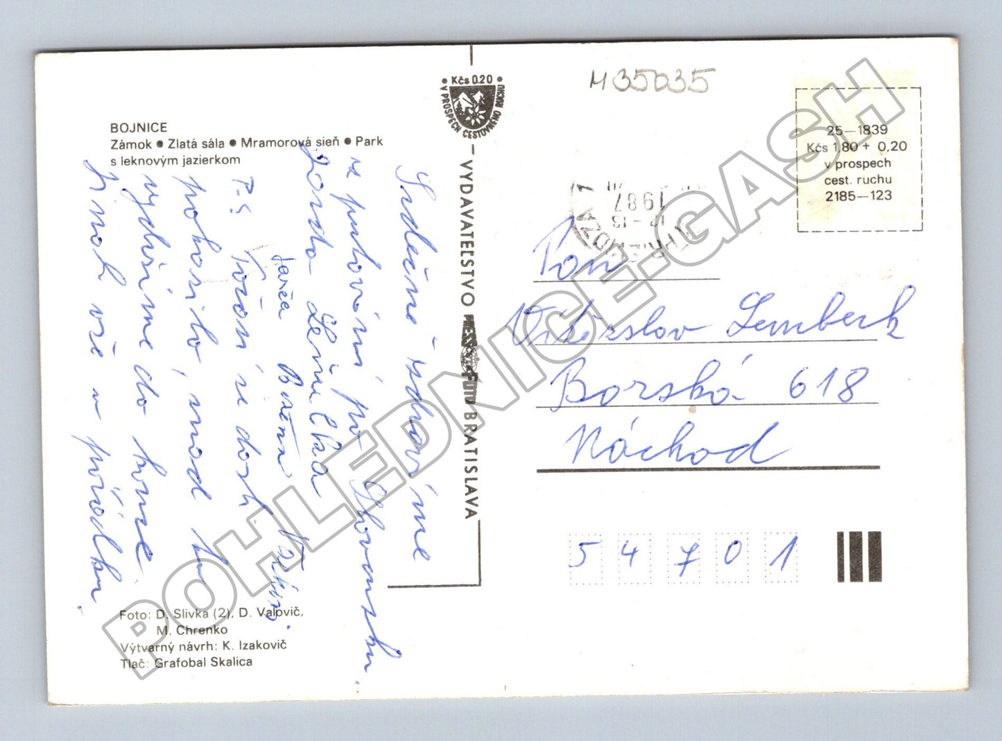Pohlednice Slovensko Bojnice zámek 1961 (M35035)