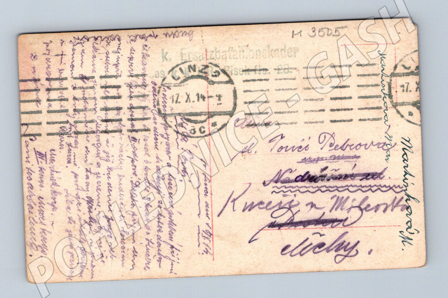 Pohlednice secesní motiv 1917 zasláno (M3505)