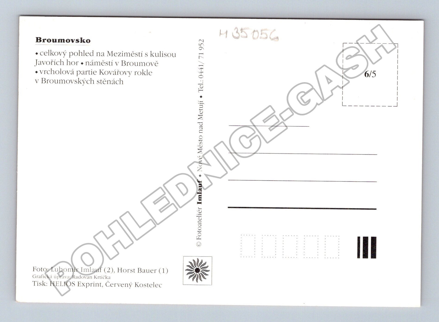 Pohlednice Broumovsko kombinace krajiny a města (M35056)
