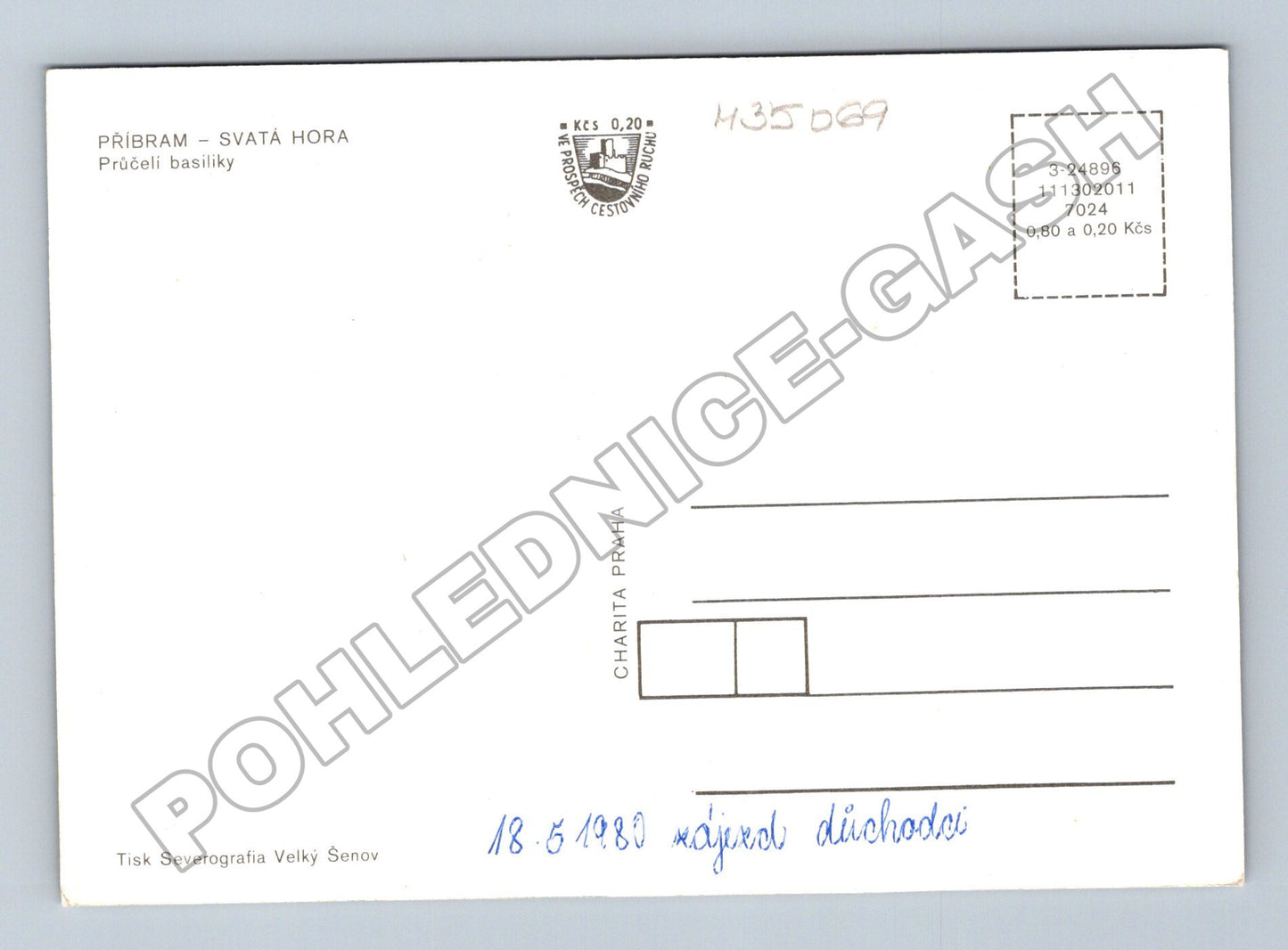 Pohlednice Příbram Svatá Hora bazilika 1980 (M35069)
