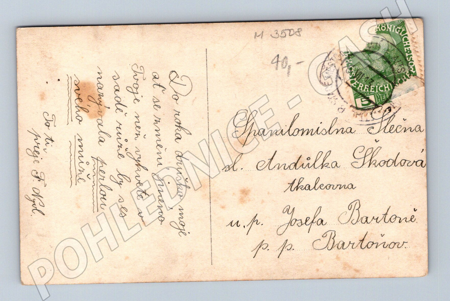 Pohlednice romantická scéna RU Morava (M3508)