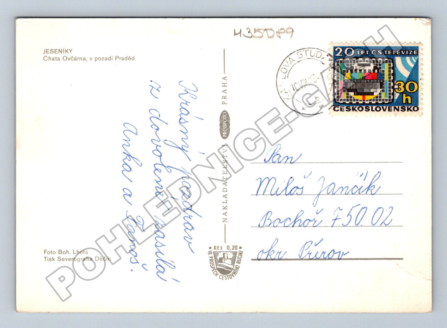 Pohlednice Jeseníky Chata Ovčárna Praděd 1973 (M35089)