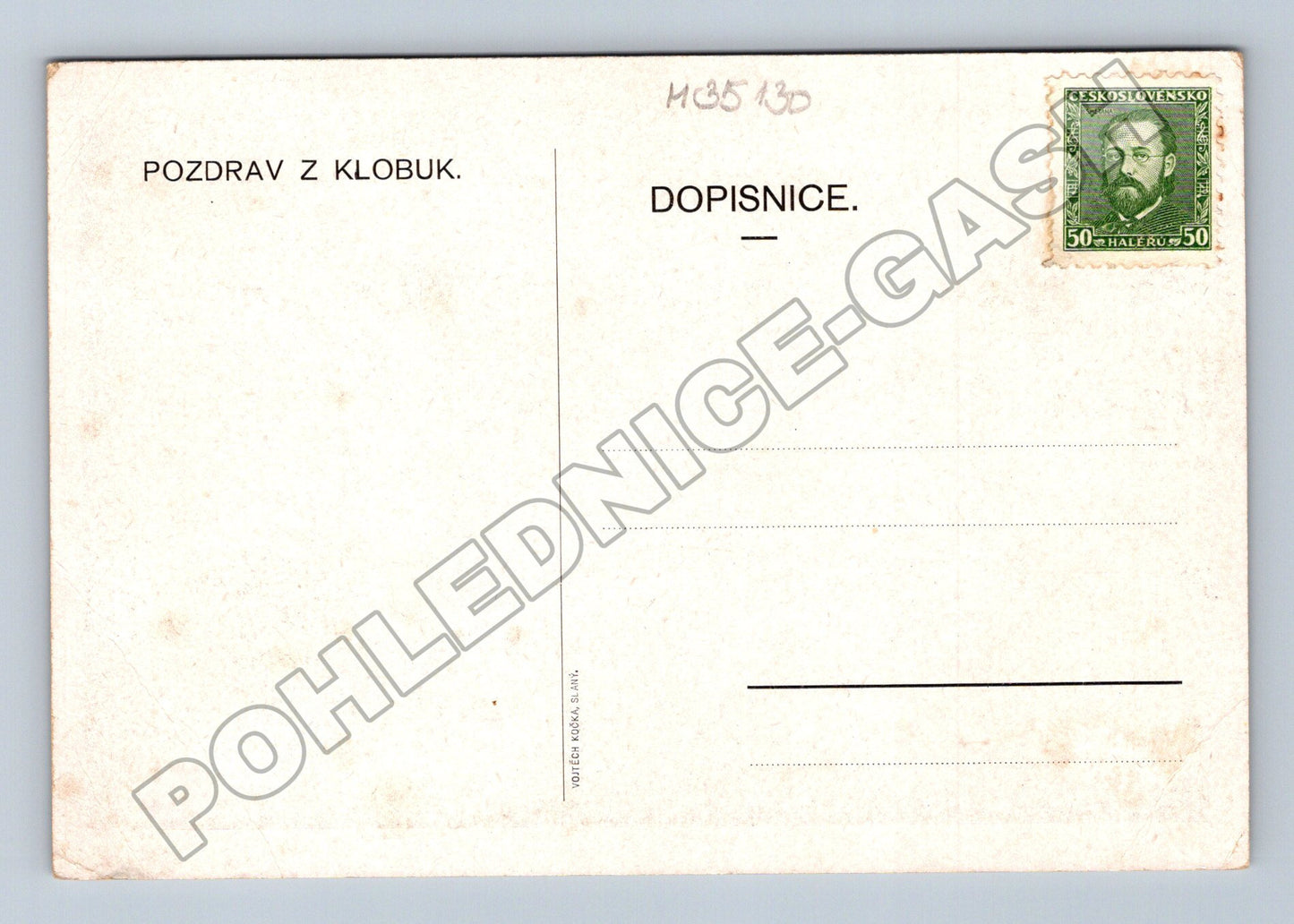 Pohlednice Klobuky pole s výhledem na obec ca 1920s (M35130)