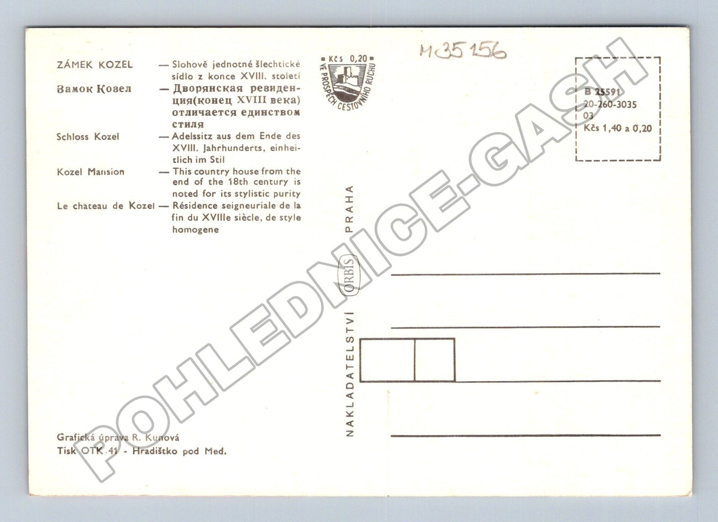 Pohlednice Zámek Kozel Šťáhlavy (M35156)