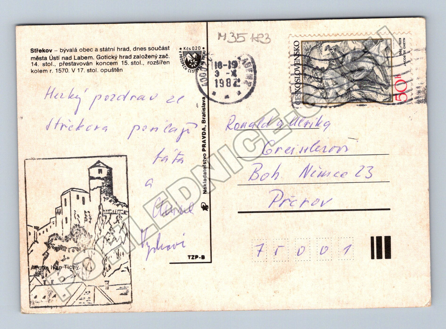 Pohlednice Střekov hrad a interiéry 1982 (M35183)