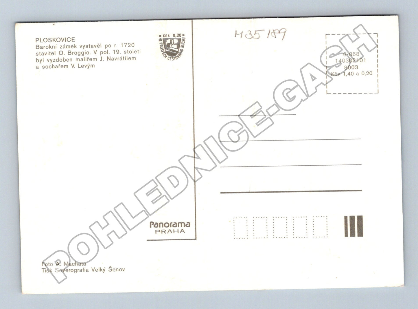 Pohlednice Ploskovice zámek interiéry exteriéry (M35189)