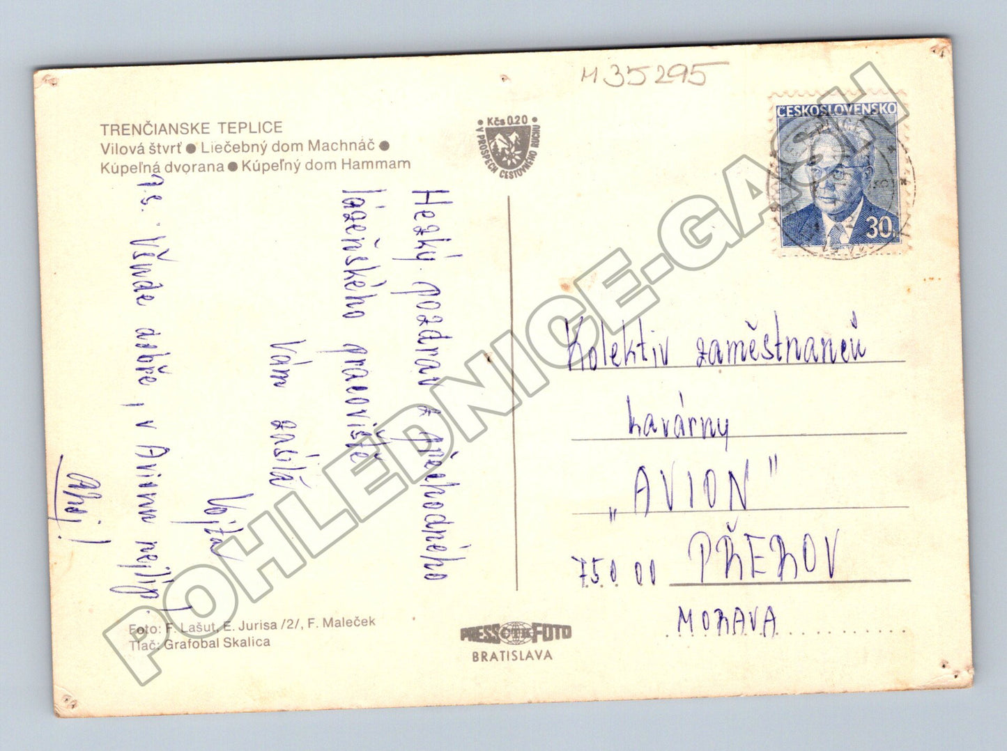 Pohlednice Slovensko Trenčianske Teplice lázeňské domy (M35295)