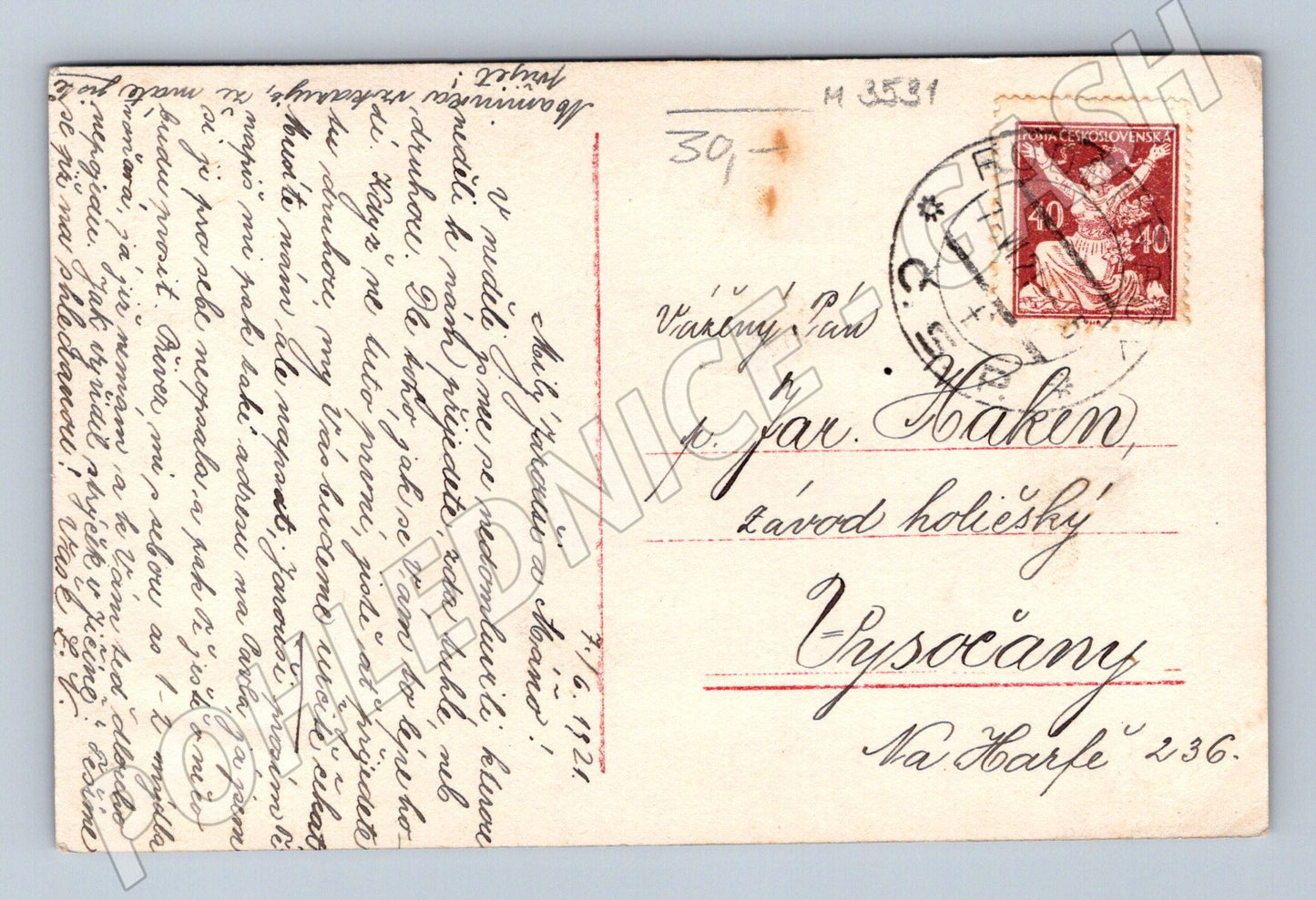 Pohlednice romantický pár ČSR do 1950 (M3531)