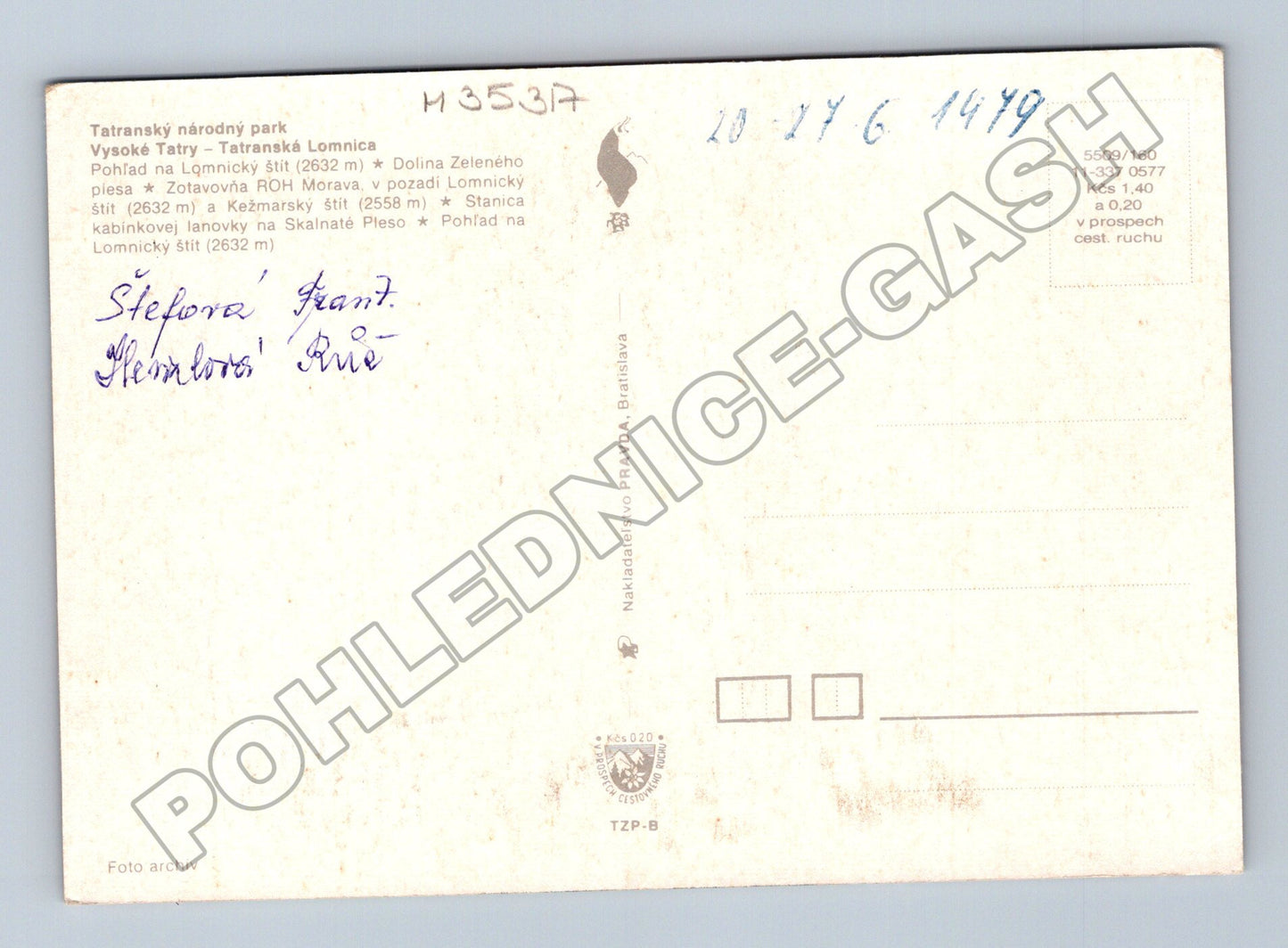 Pohlednice Slovensko Tatranská Lomnica koláž motivů 1979 (M35317)