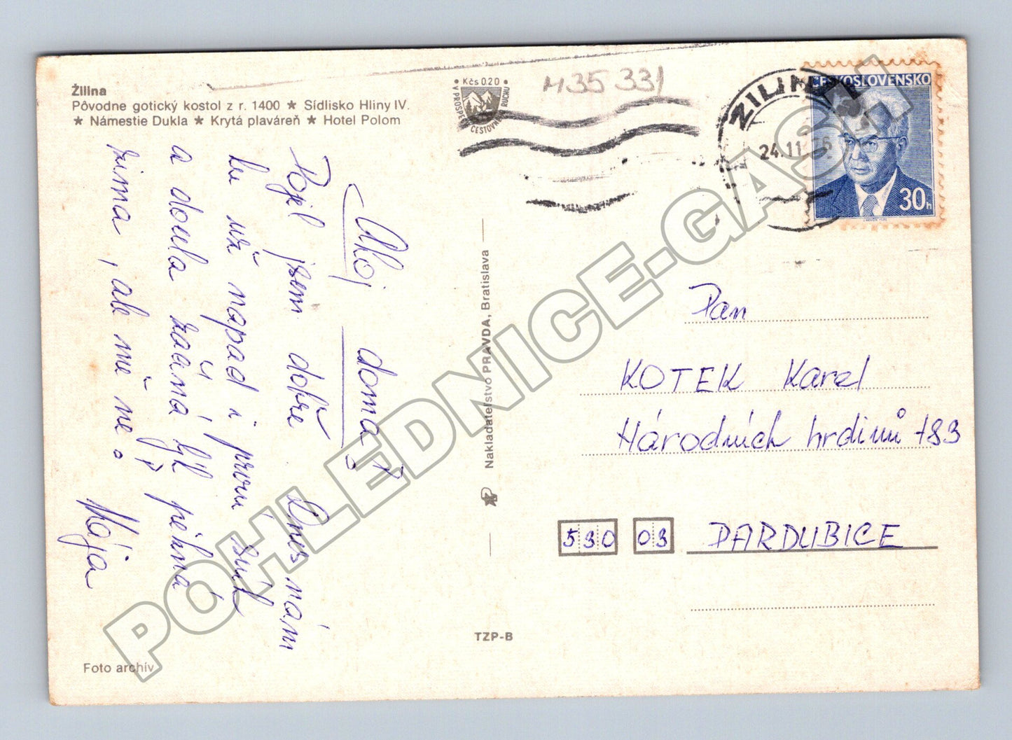 Pohlednice Slovensko Žilina různé pohledy 1975 (M35331)