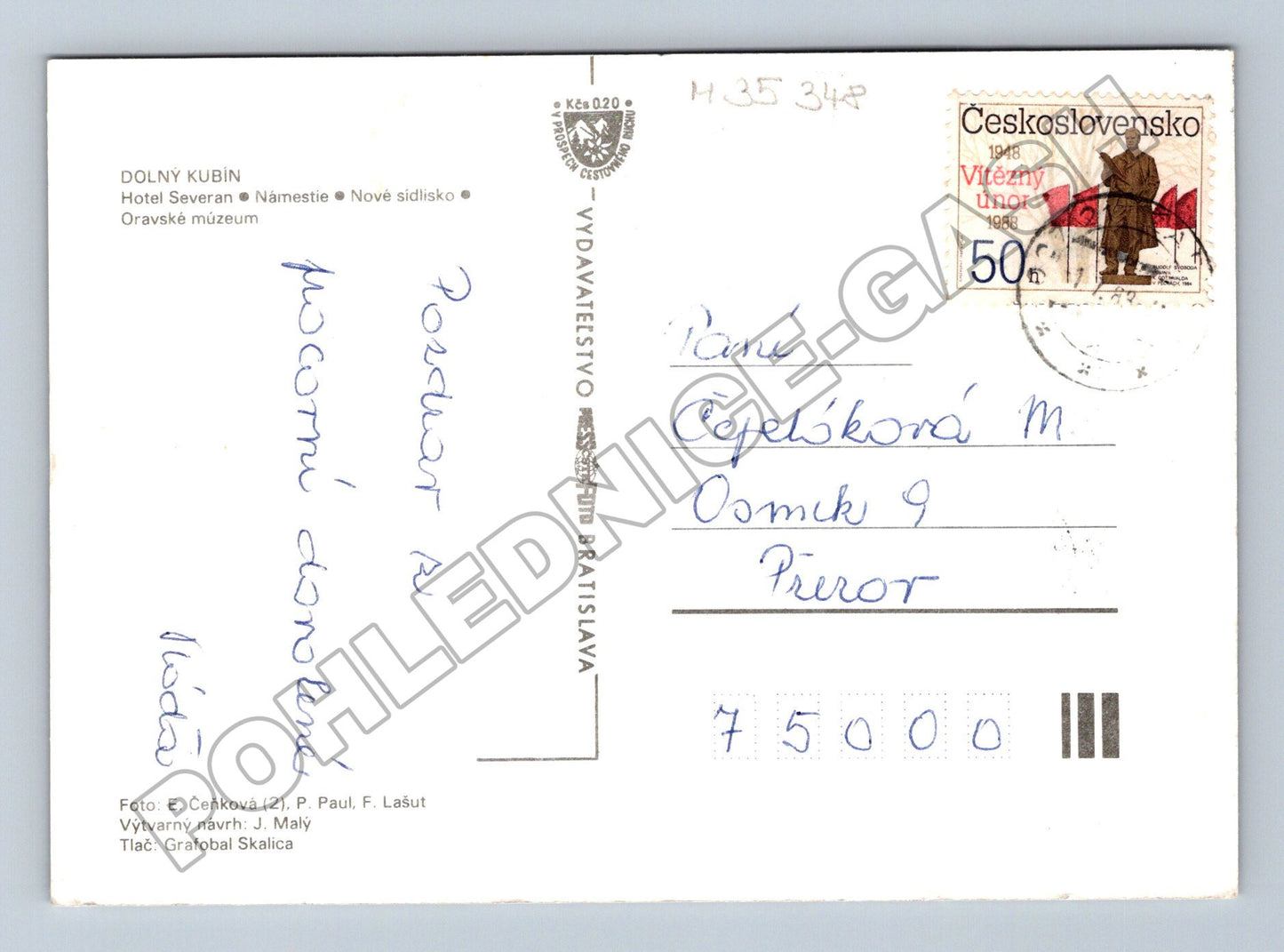 Pohlednice Slovensko Dolný Kubín více motivů 1988 (M35348)