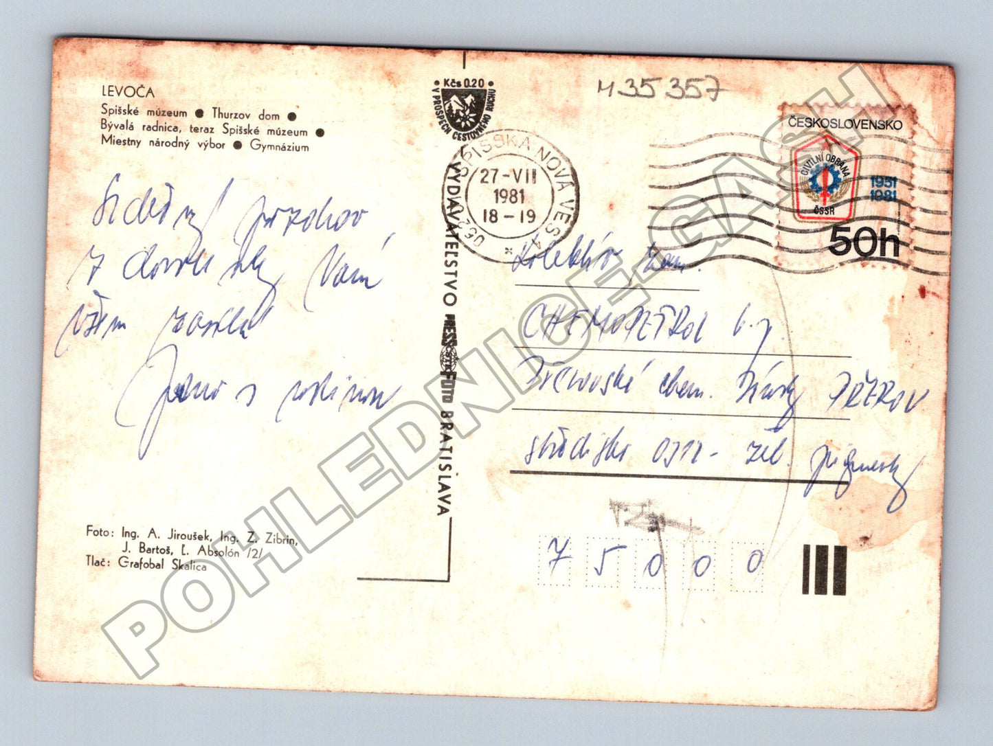 Pohlednice Slovensko Levoča více pohledů 1981 (M35357)