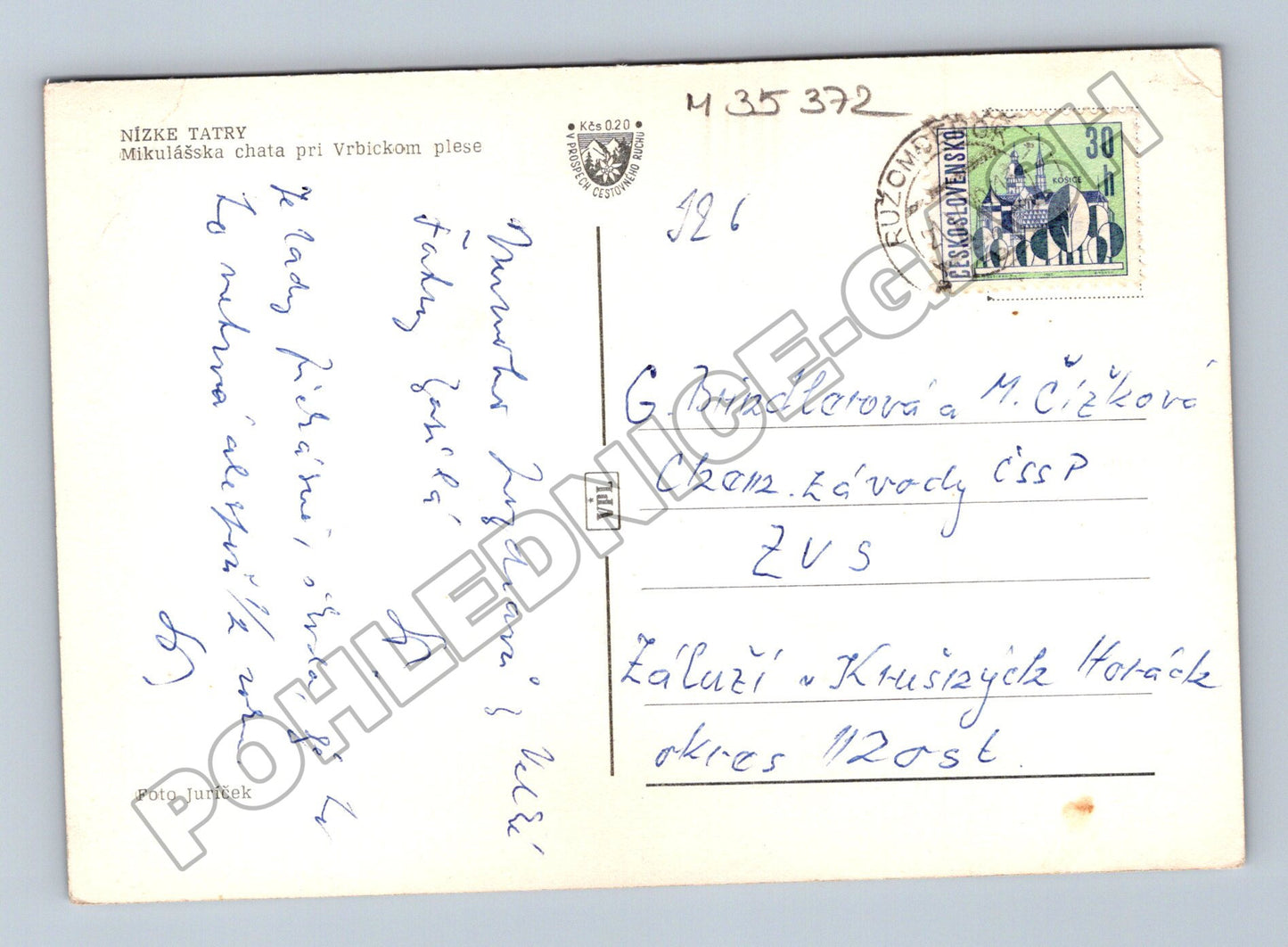 Pohlednice Slovensko Nízké Tatry Mikulášska chata 1946 (M35372)