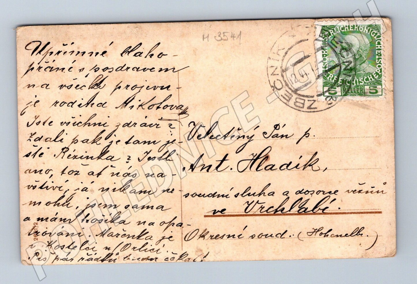 Pohlednice k jmeninám 1912 ČR (M3541)