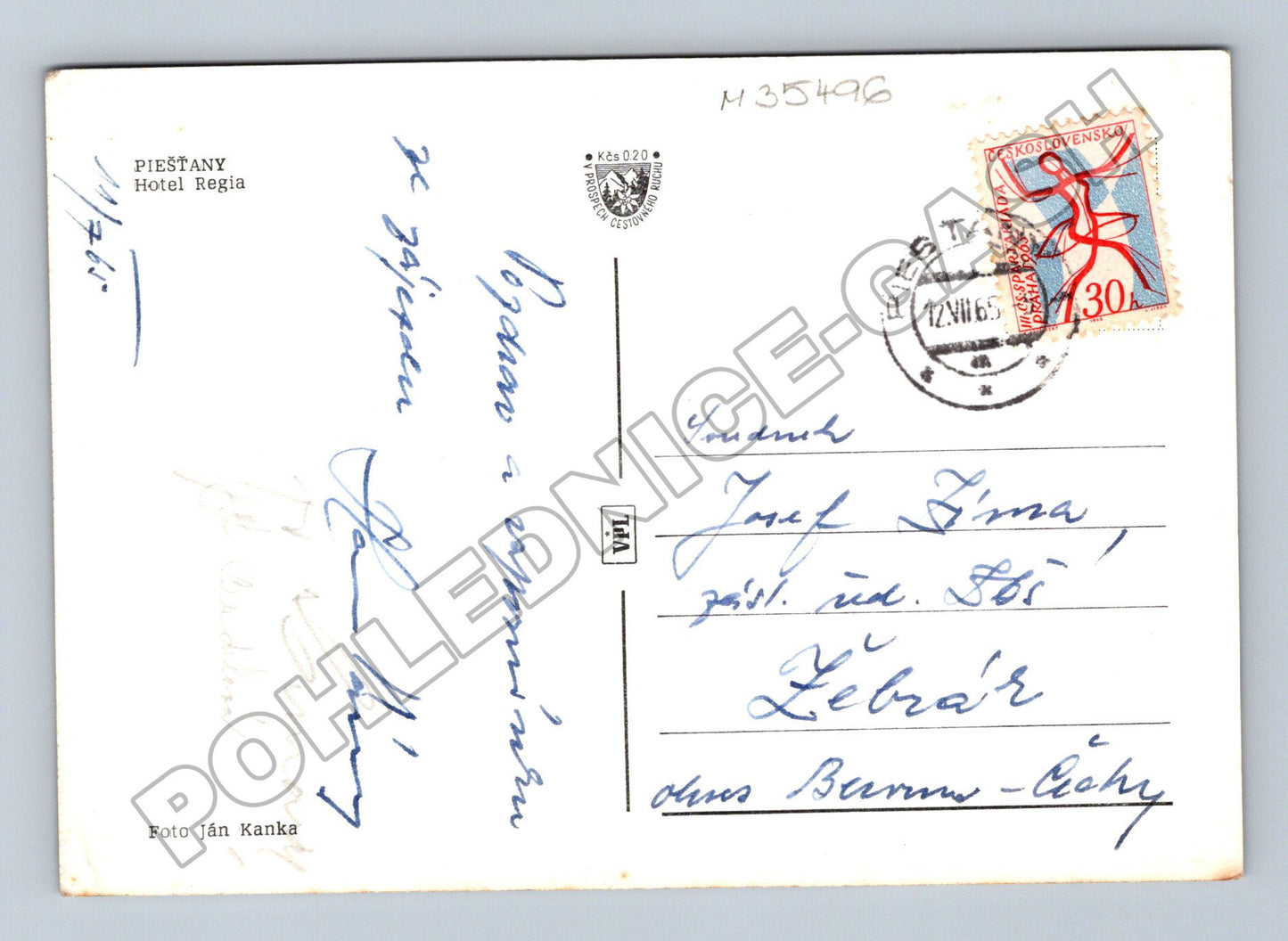 Pohlednice Slovensko Piešťany Hotel Regia 1965 (M35496)