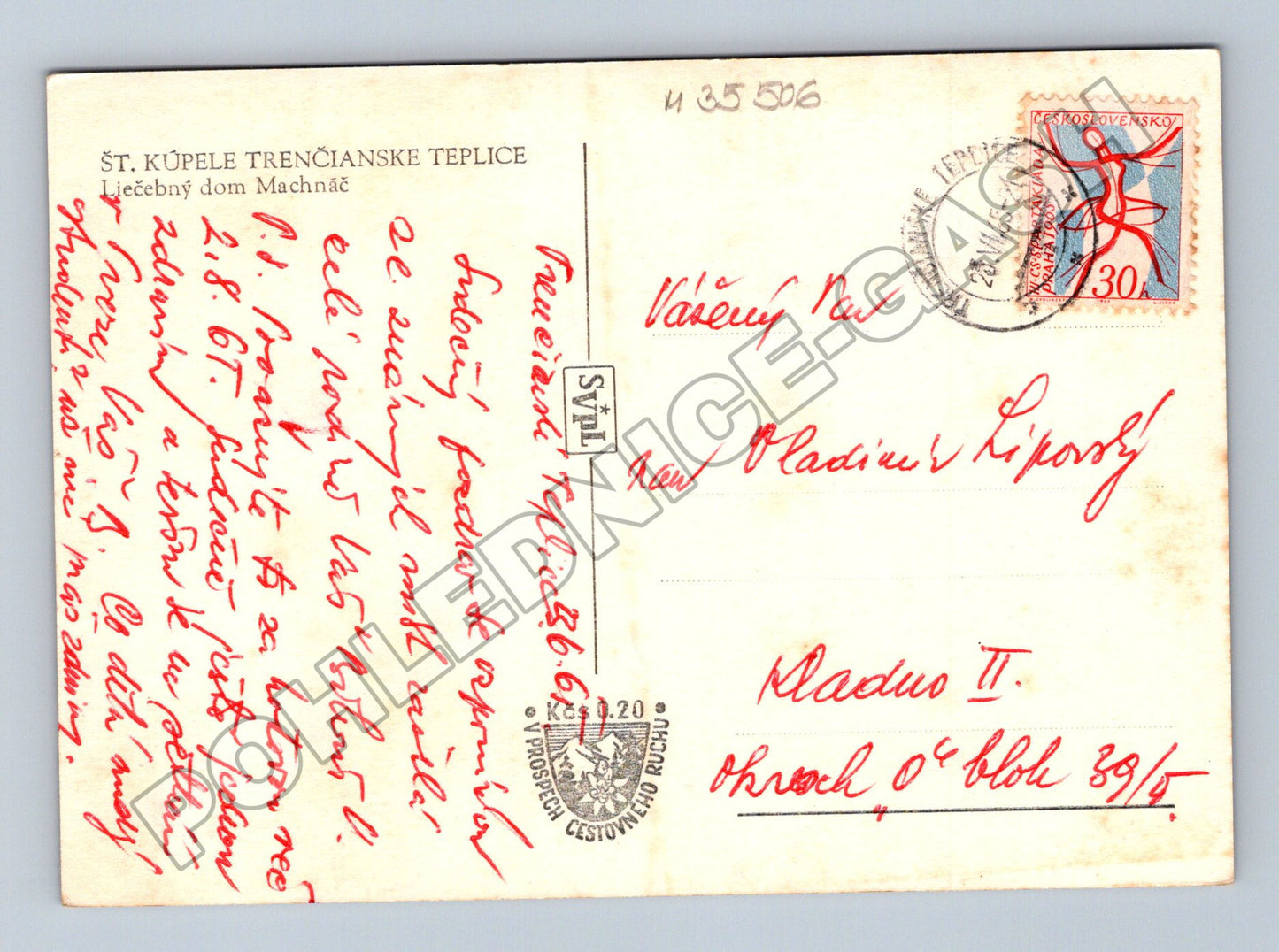 Pohlednice Slovensko Trenčianske Teplice Machnáč 1961 (M35506)