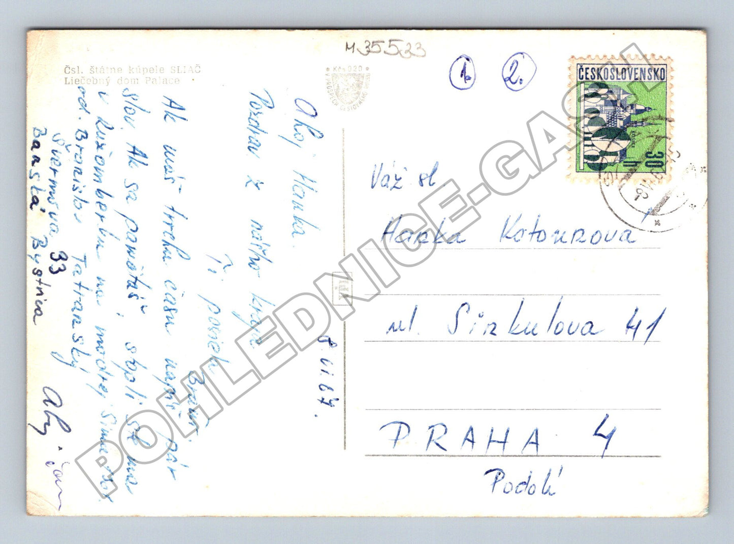 Pohlednice Slovensko Sliač Liečebný dom Palace 1933 (M35533)