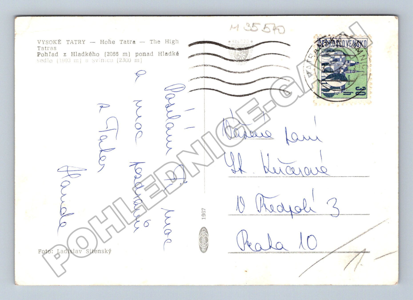 Pohlednice Slovensko Vysoké Tatry Hladké sedlo horolezec 1967 (M35540)