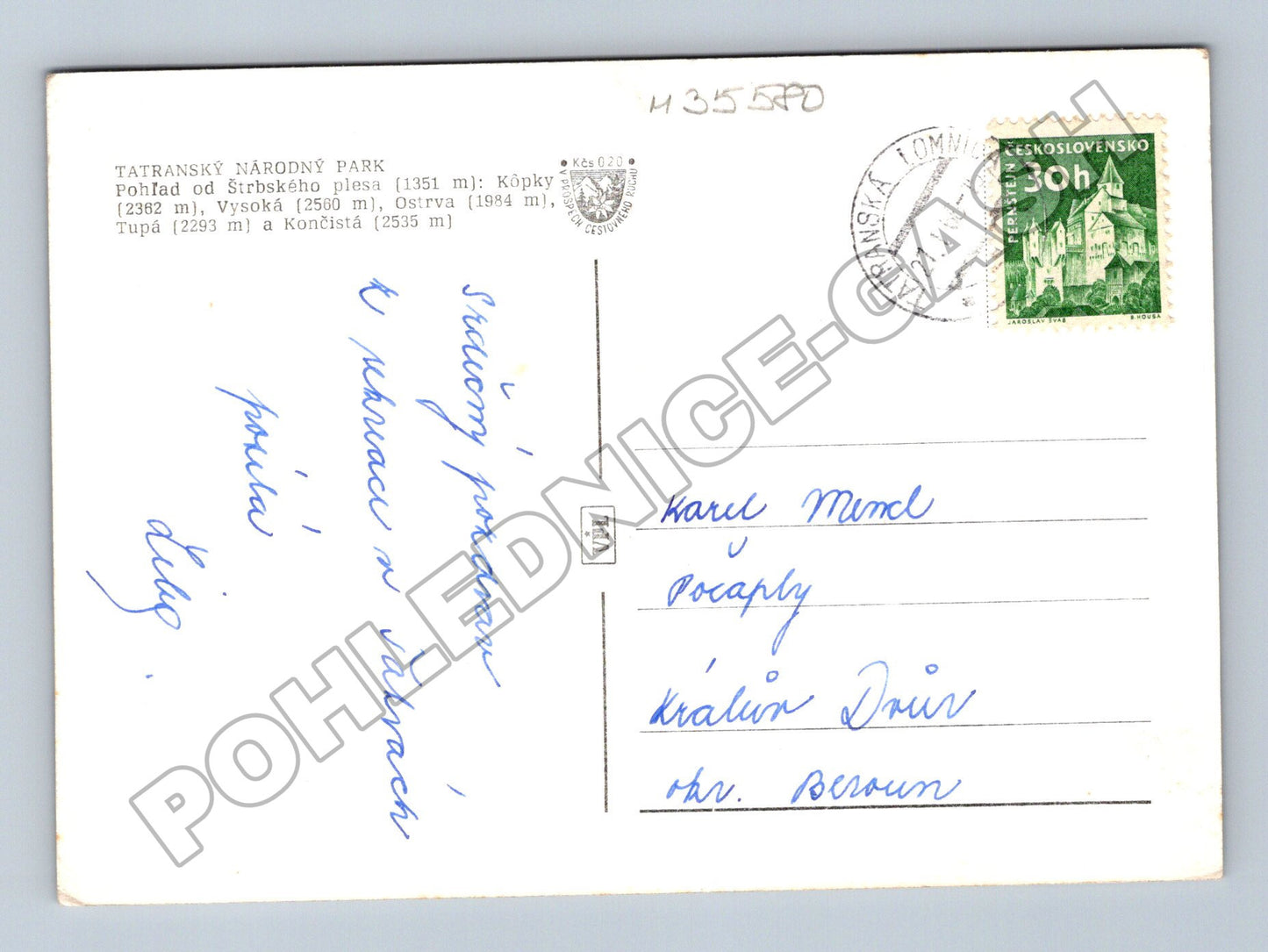 Slovensko Tatranský národní park Štrbské pleso 1963 (M35580)