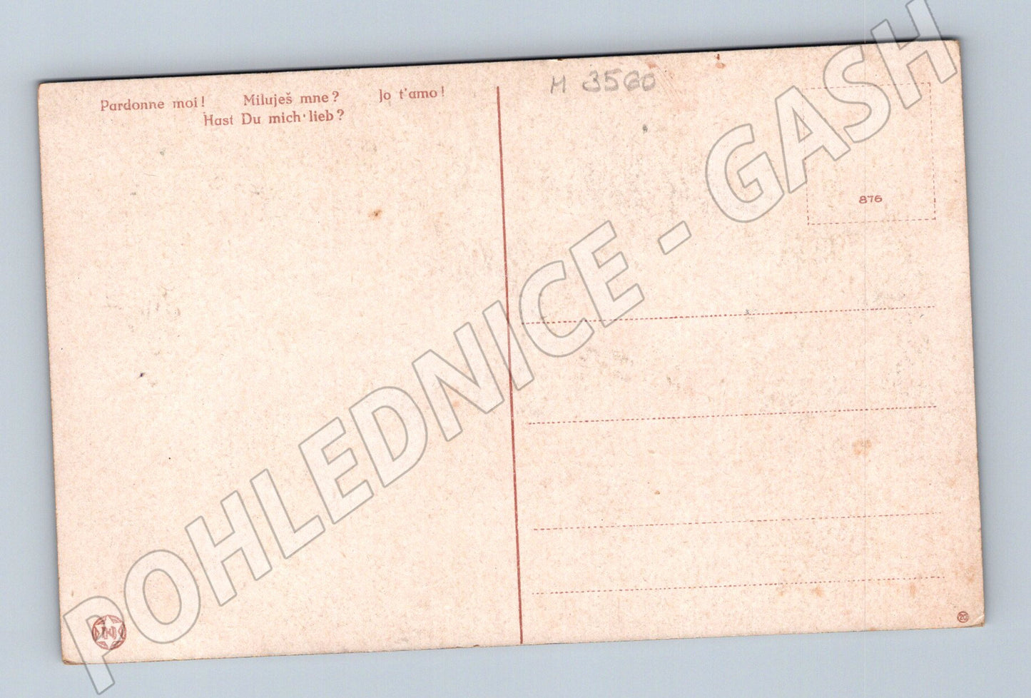 Postcard romantic couple painting (M3560)