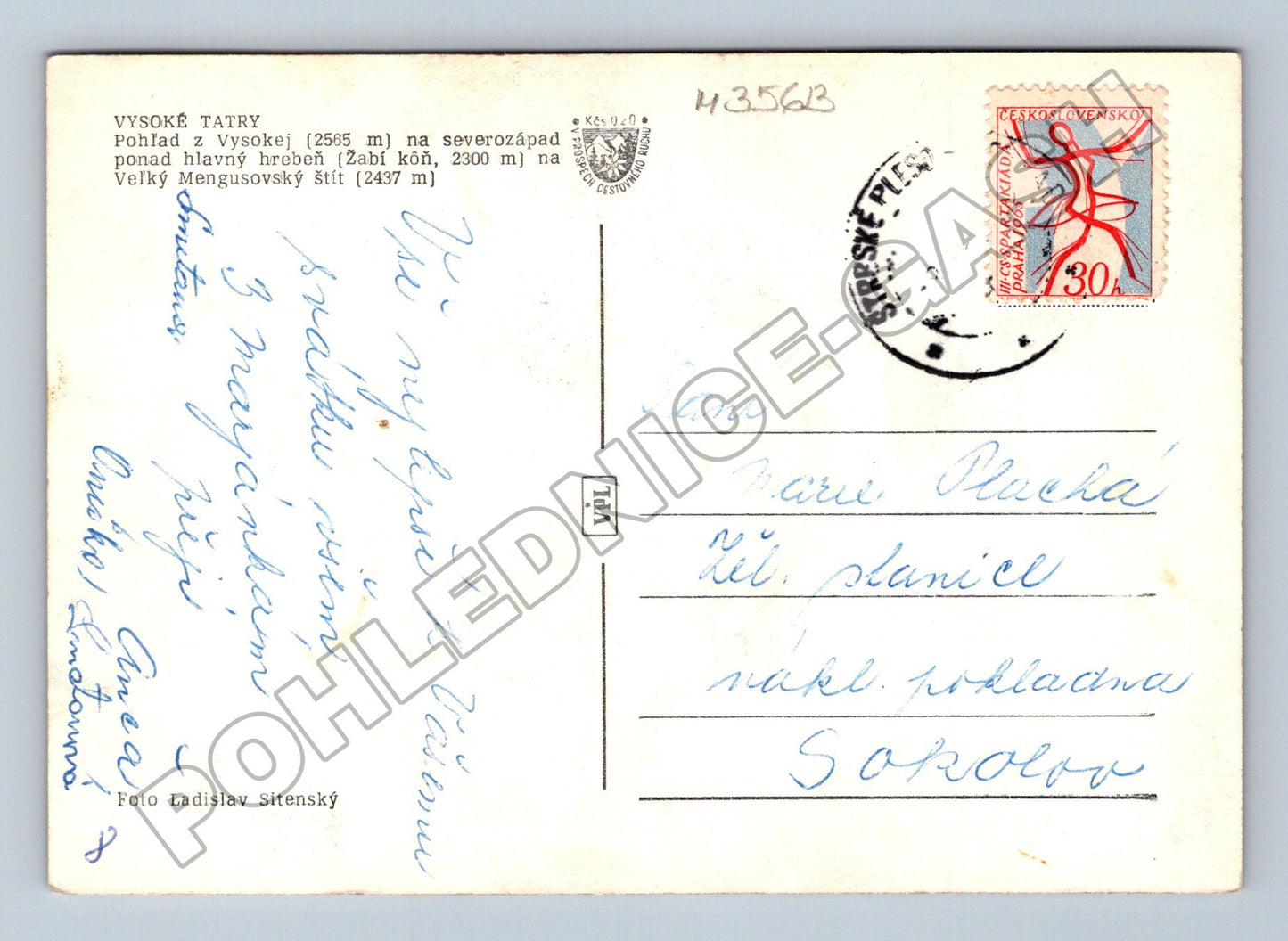 Pohlednice Slovensko Vysoké Tatry Žabí kôň 1965 (M35613)