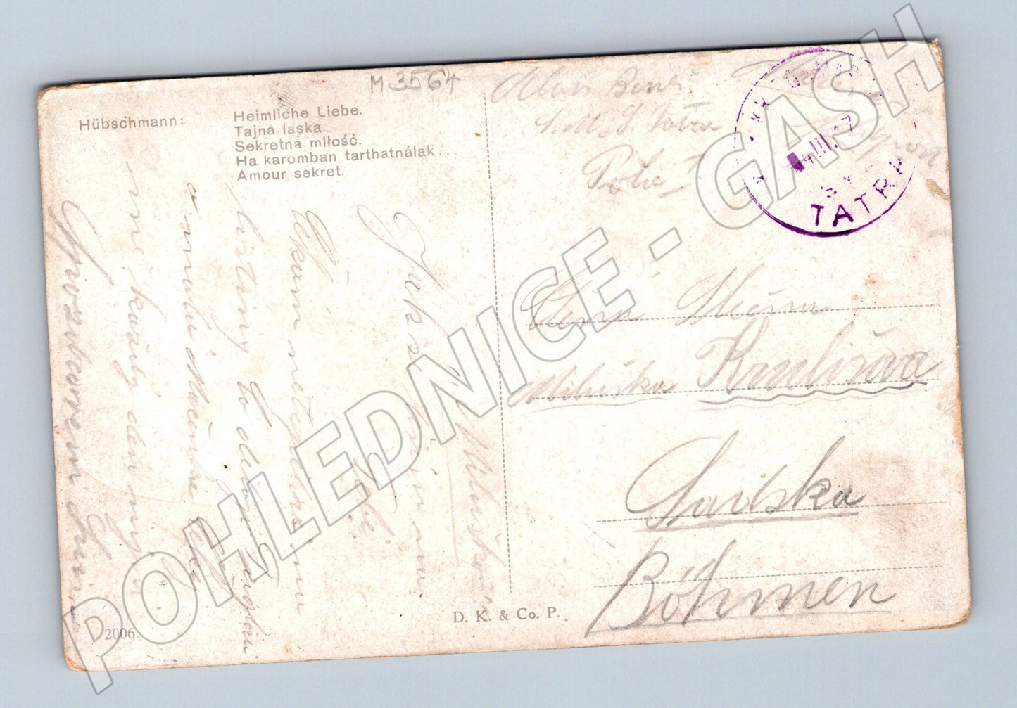 Postcard Heimliche Liebe painting motif (M3564)