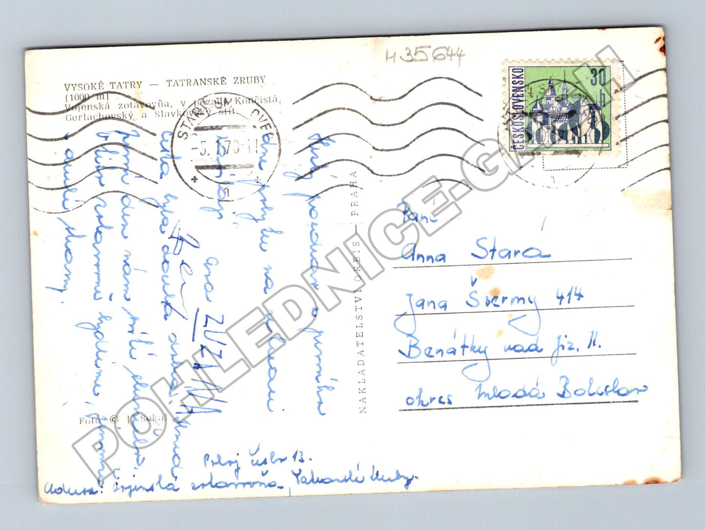 Pohlednice Slovensko Vysoké Tatry Tatranské Zruby 1970 (M35644)