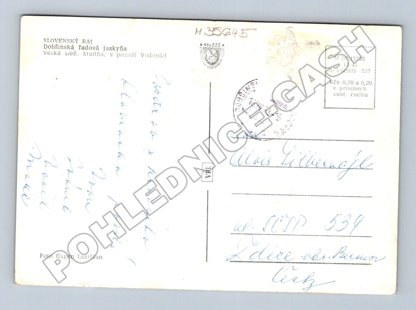Pohlednice Slovensko Dobšinská ľadová jaskyňa 1938 (M35645)