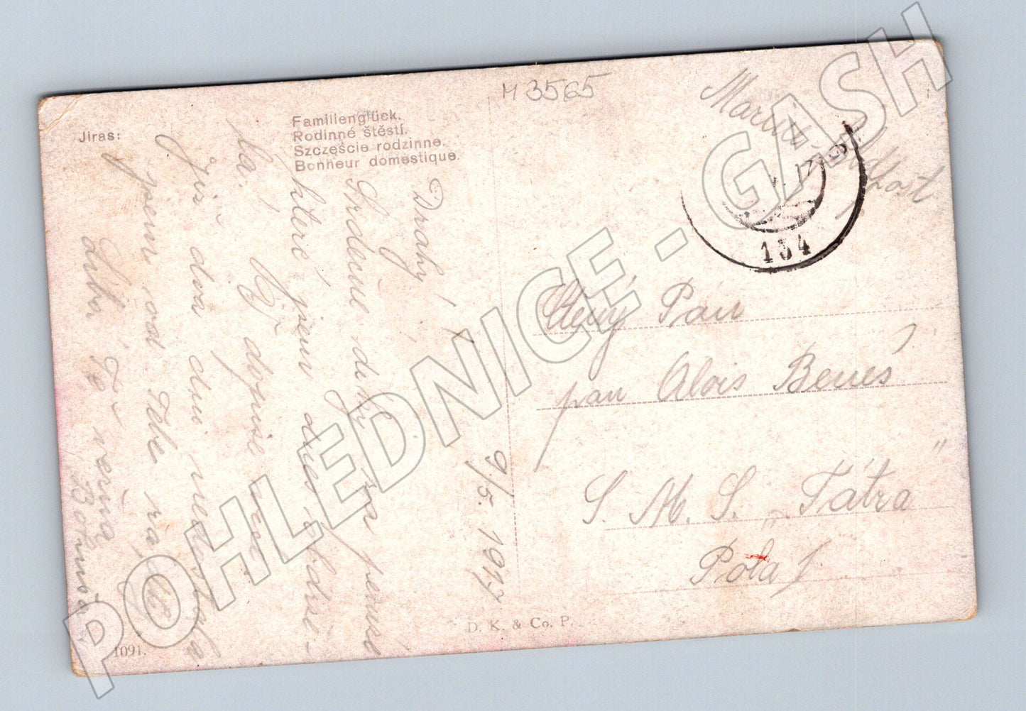 Pohlednice rodinná scéna 1914 (M3565)