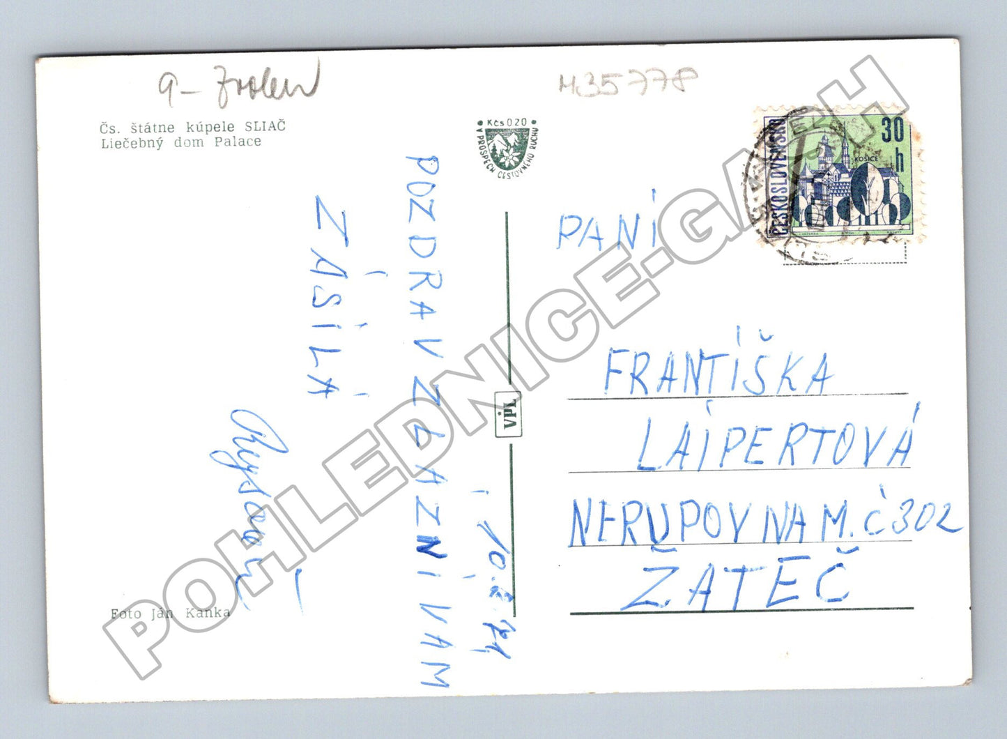 Pohlednice Slovensko Sliač Liečebný dom Palace 1954 (M35778)