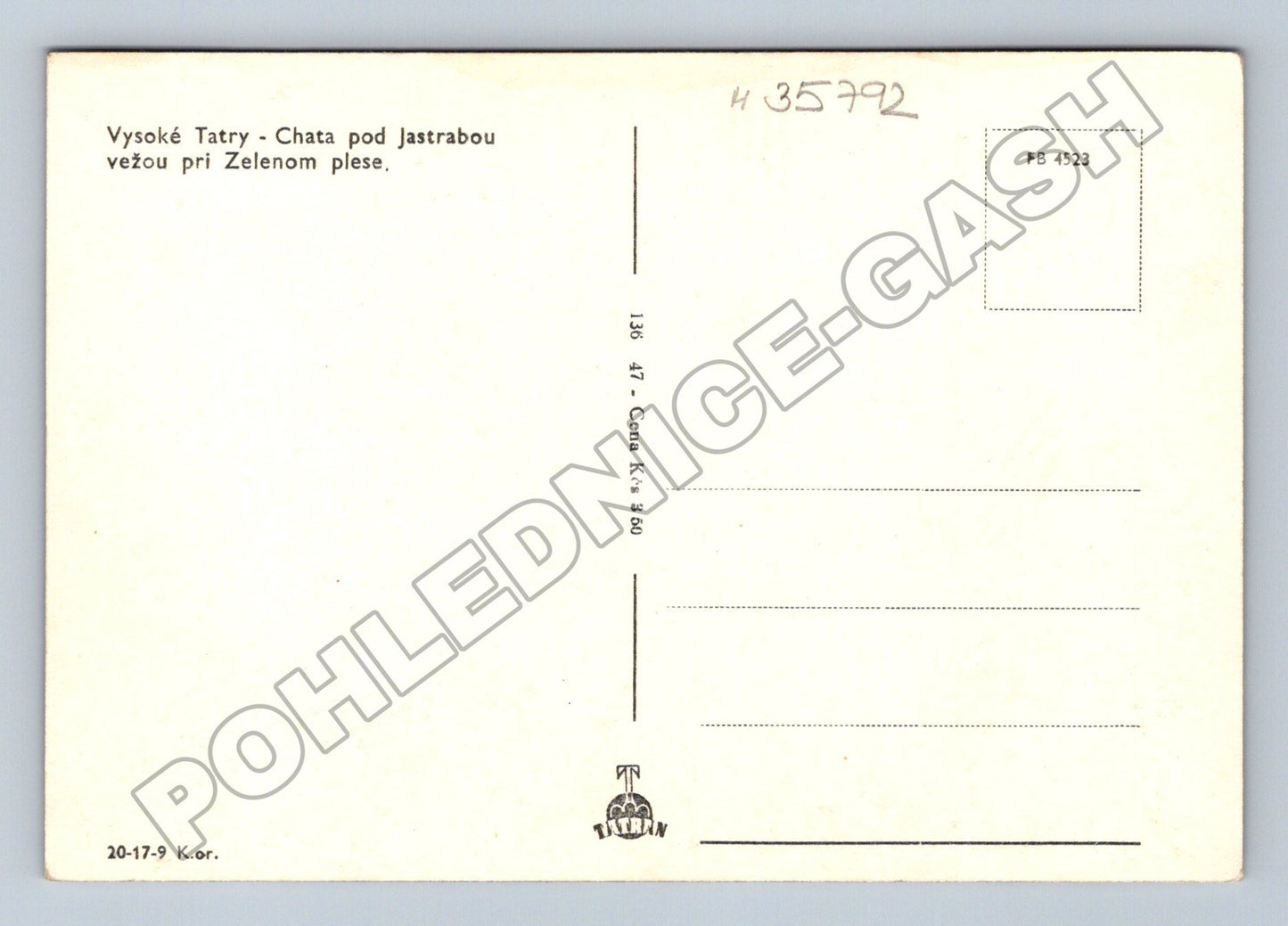 Slovensko Vysoké Tatry Chata pod Jastrabou vežou 1940 (M35792)