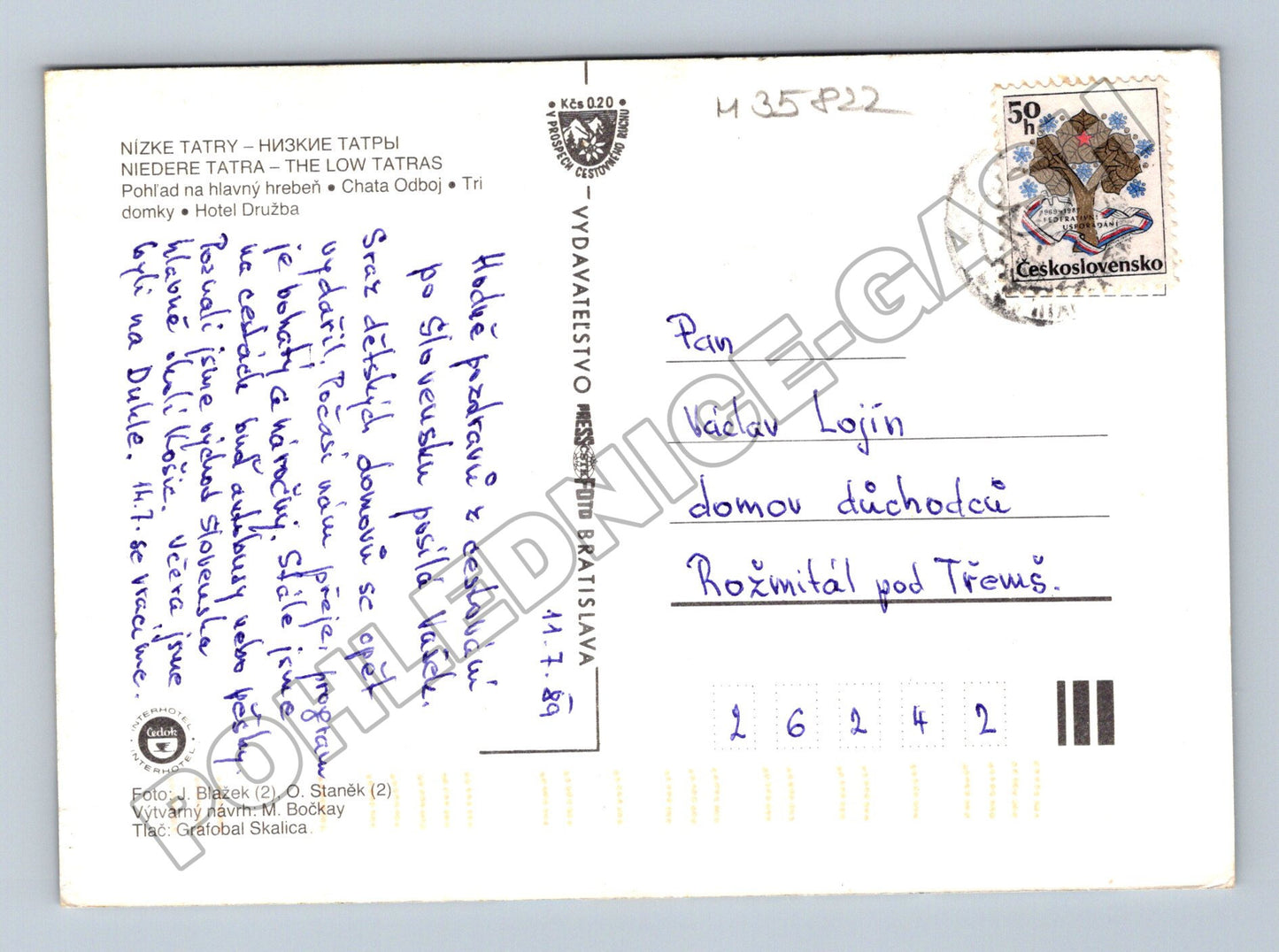 Pohlednice Slovensko Demänovská Dolina hotely 1989 (M35822)