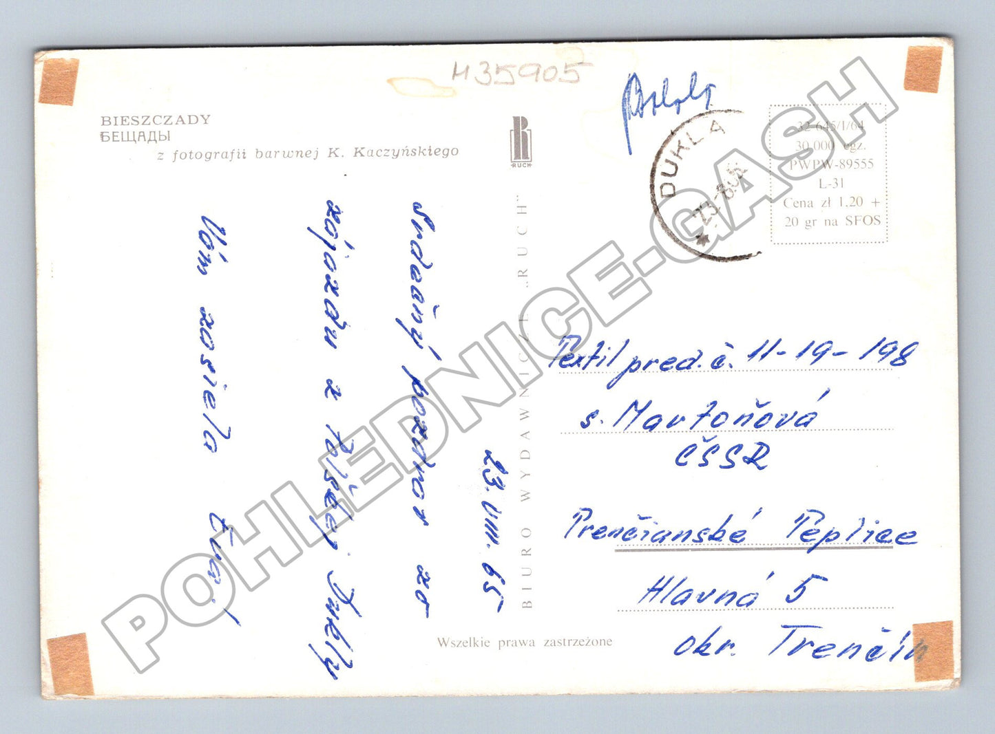 Pohlednice Polsko Bieszczady horská cesta 1965 (M35905)