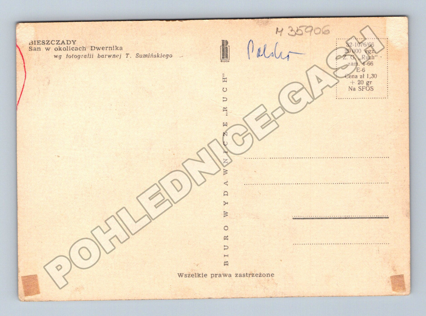 Pohlednice Polsko Bieszczady krajina s řekou San (M35906)