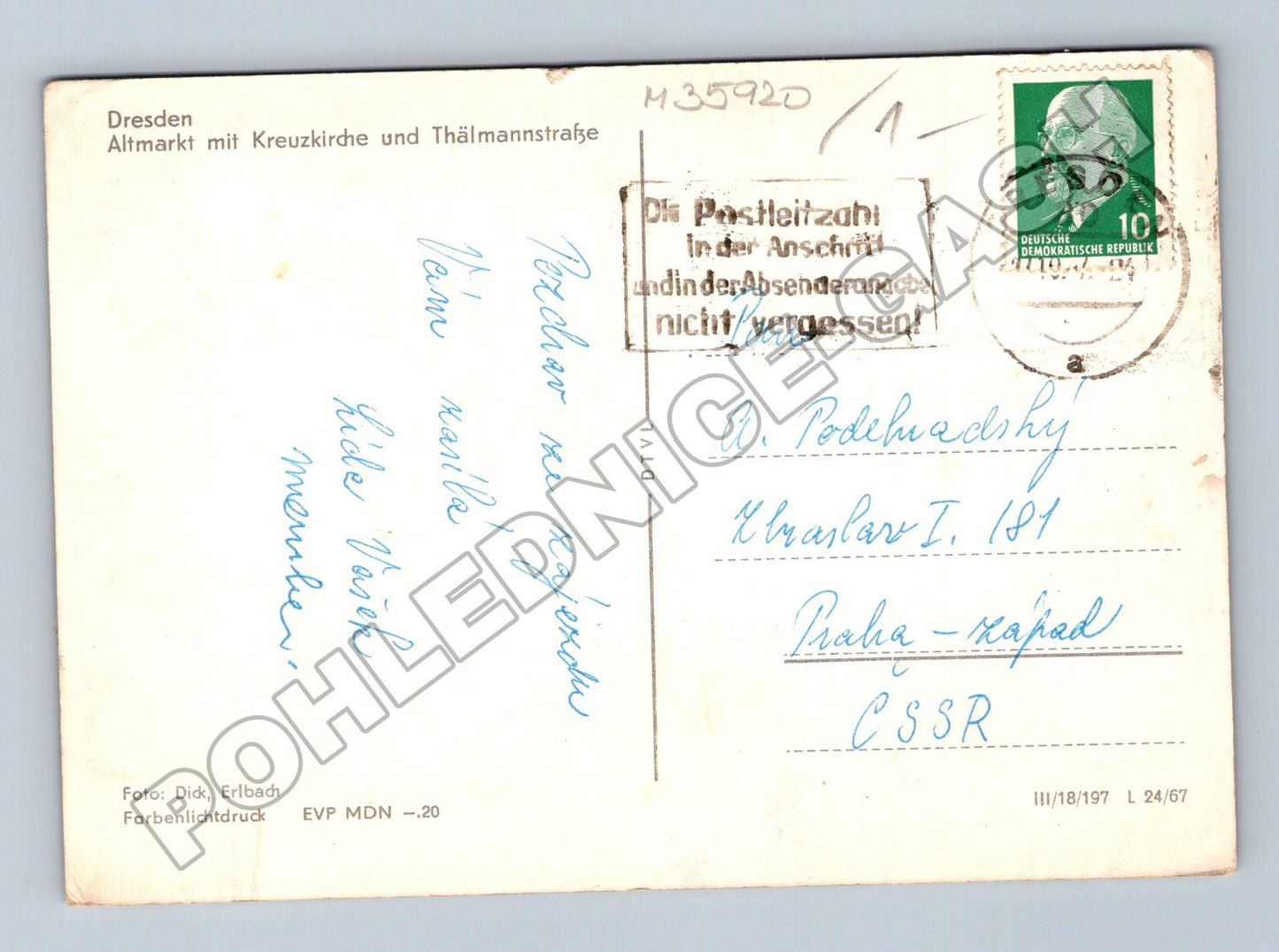Pohlednice Německo Drážďany Altmarkt 1967 (M35920)
