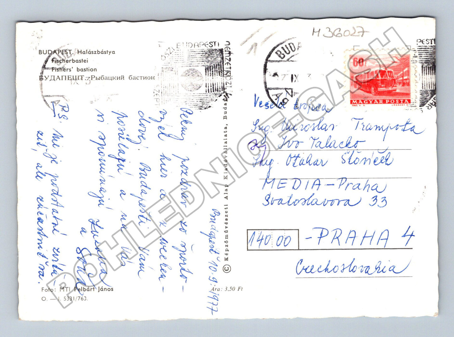 Pohlednice Maďarsko Budapešť Rybářská bašta 1977 (M36027)