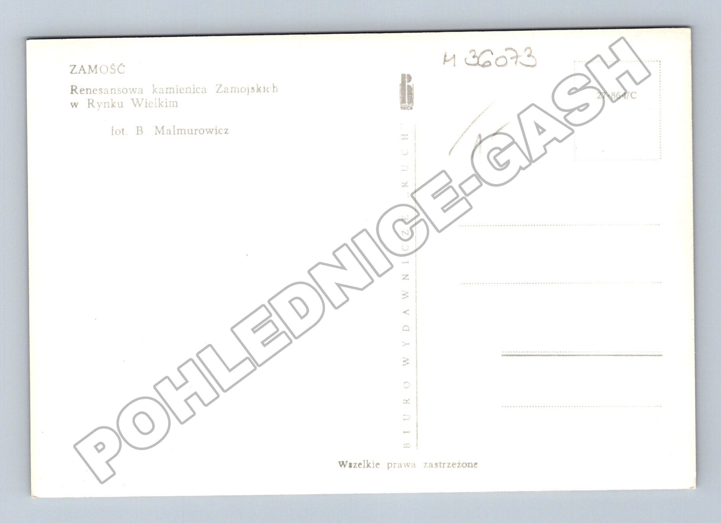 Pohlednice Polsko Zamość Renesanční dům (M36073)