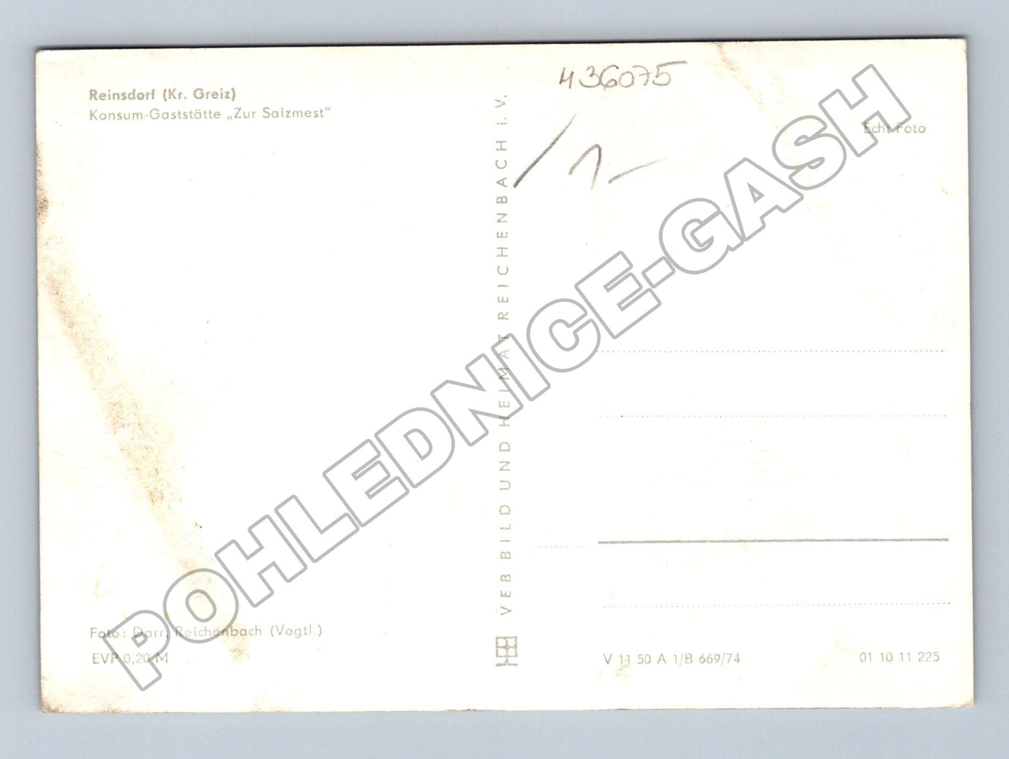 Pohlednice Německo Reinsdorf hostinec Zur Salzmest 1970s (M36075)