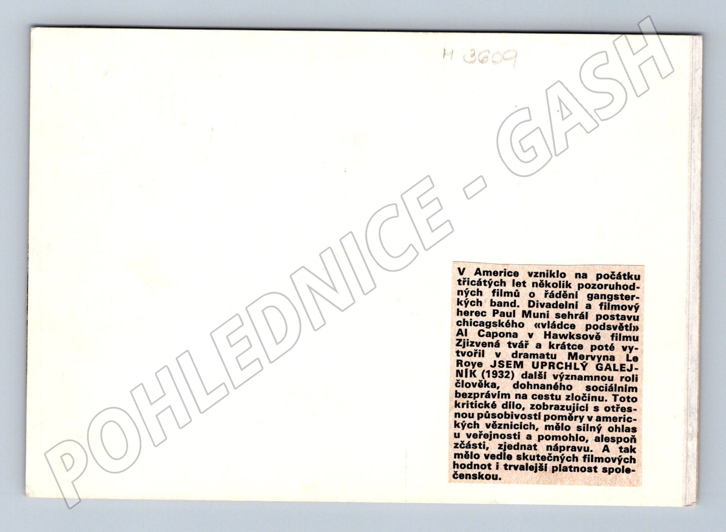Pohlednice věznice film 30 léta Paul Muni (M3609)