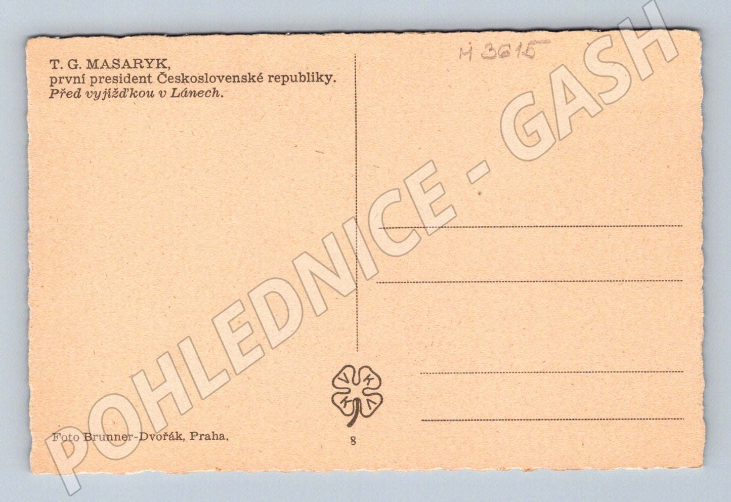 Pohlednice T G Masaryk na koni Lány (M3615)