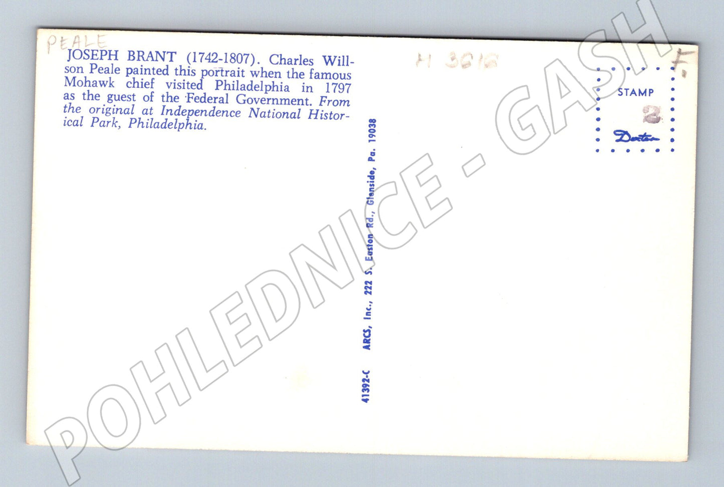 Pohlednice Joseph Brant portrét Mohawk (M3616)