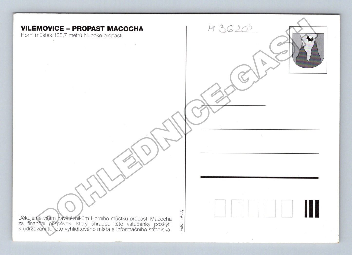 Pohlednice Vilémovice Propast Macocha (M36202)