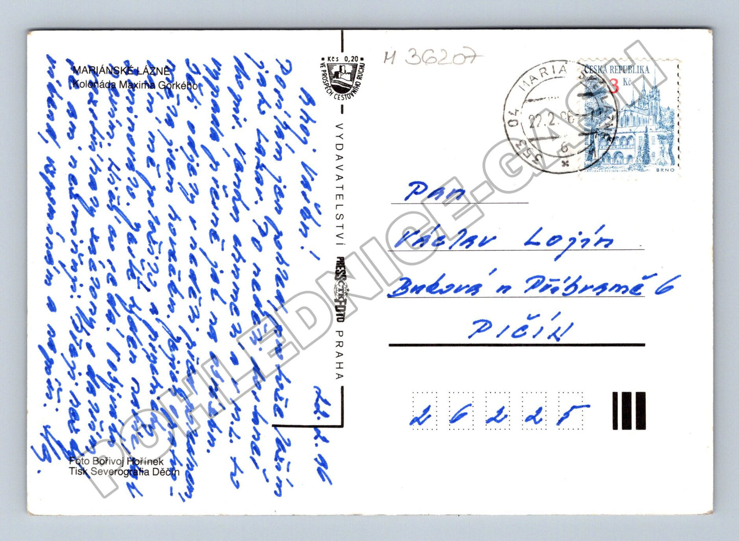 Pohlednice Mariánské Lázně Kolonáda Maxima Gorkého 1989 (M36207)