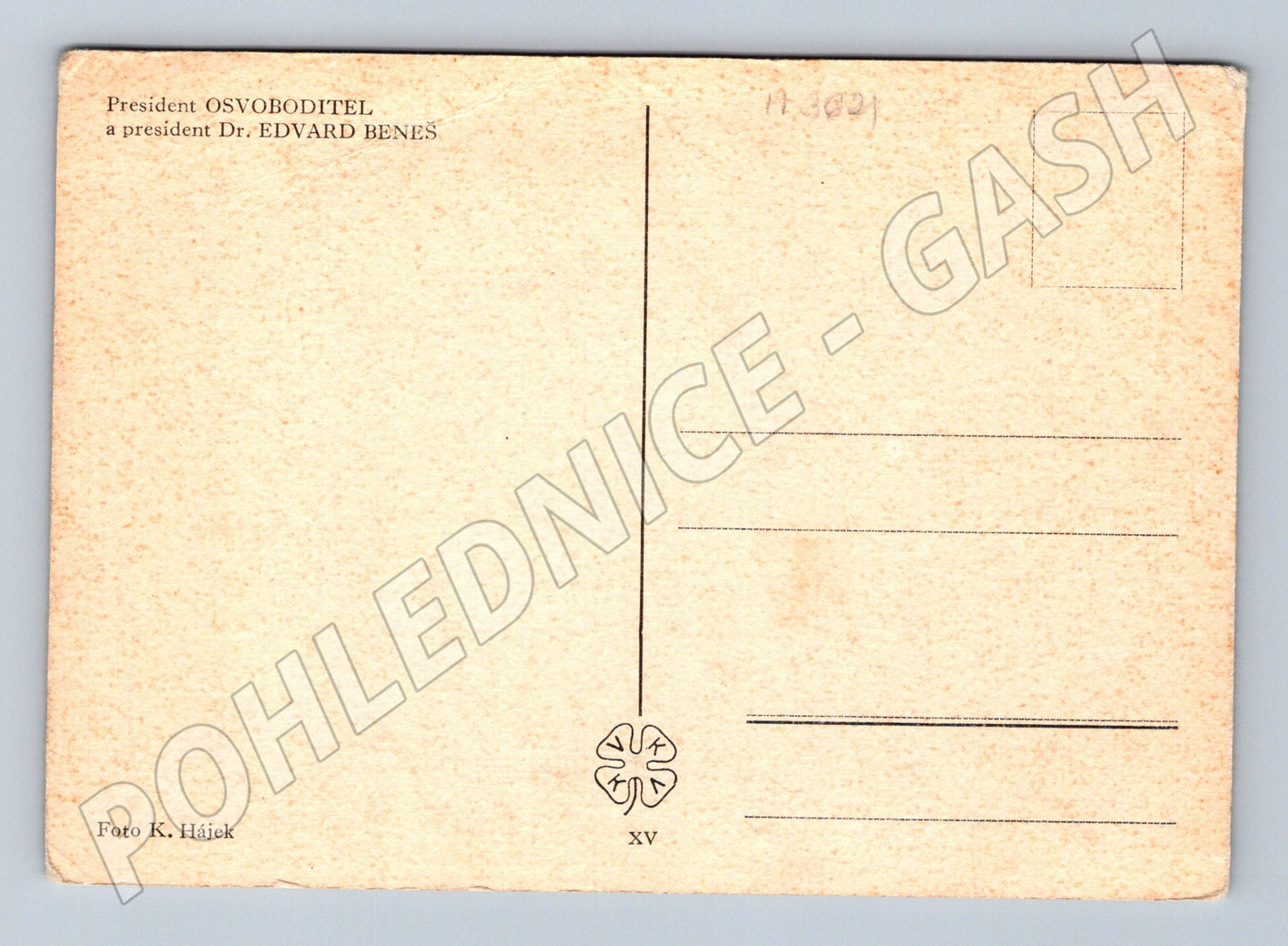 Postcard Masaryk and Beneš K Hájek (M3621)