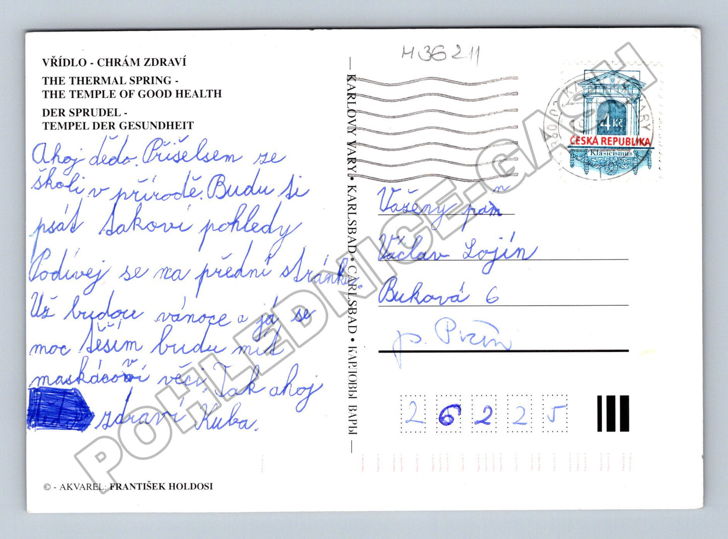 Pohlednice Karlovy Vary Vřídlo Chrám zdraví 2004 (M36211)