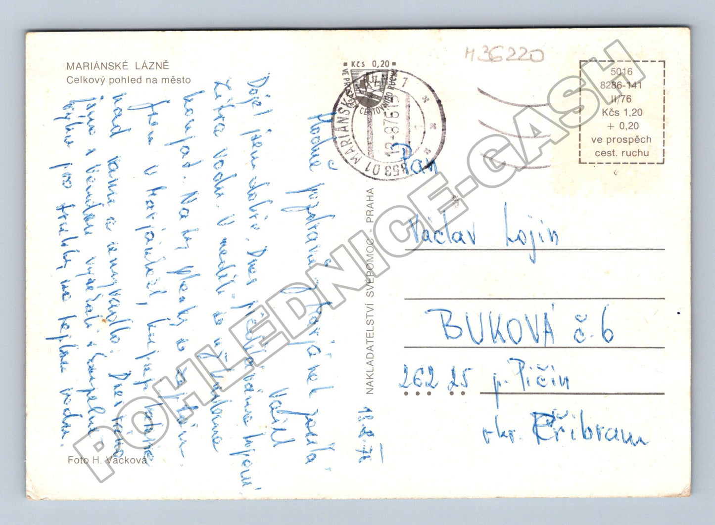 Pohlednice Mariánské Lázně celkový pohled na město 1976 (M36220)