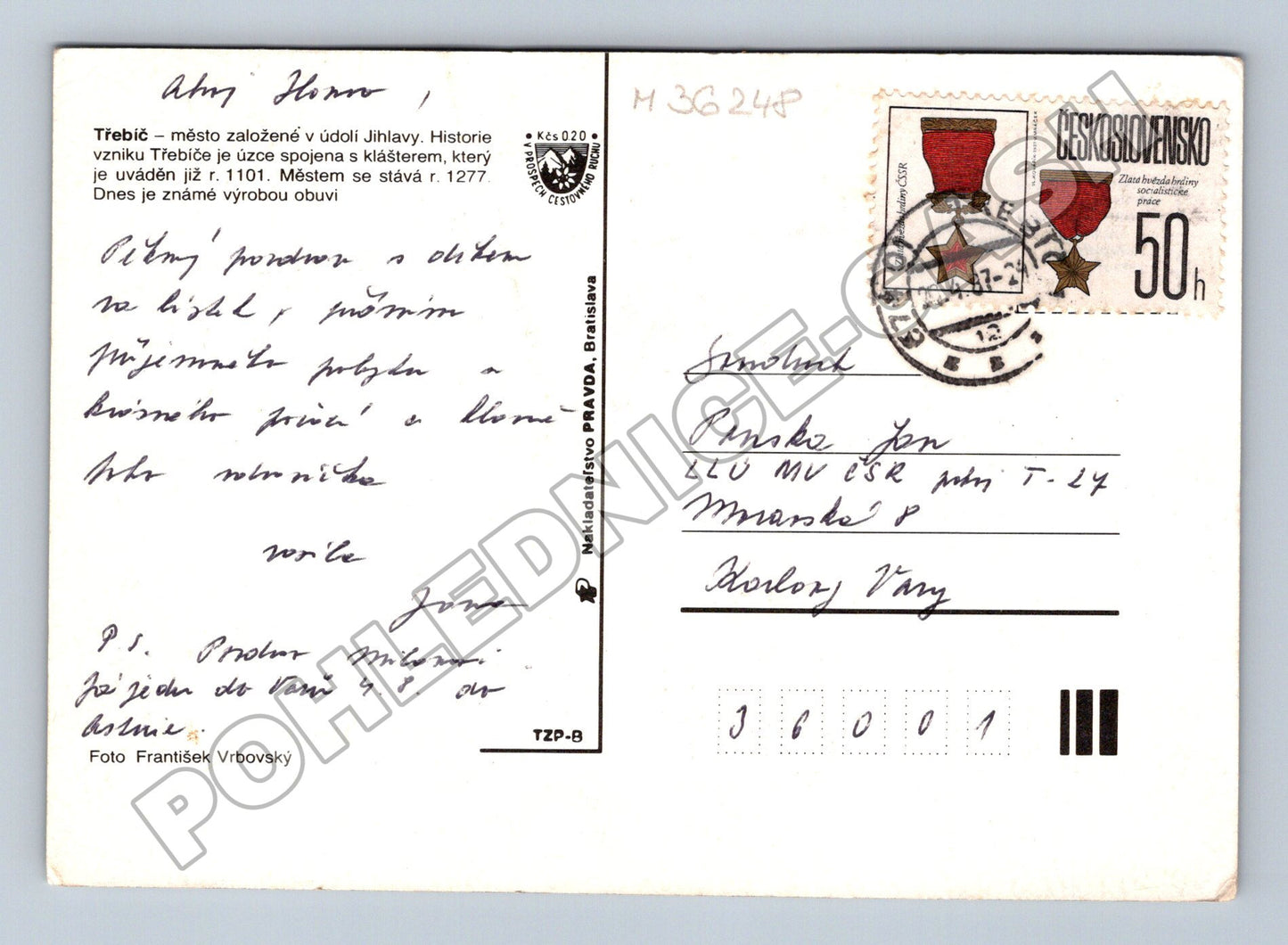 Pohlednice Třebíč vícekoláž 1980 (M36248)